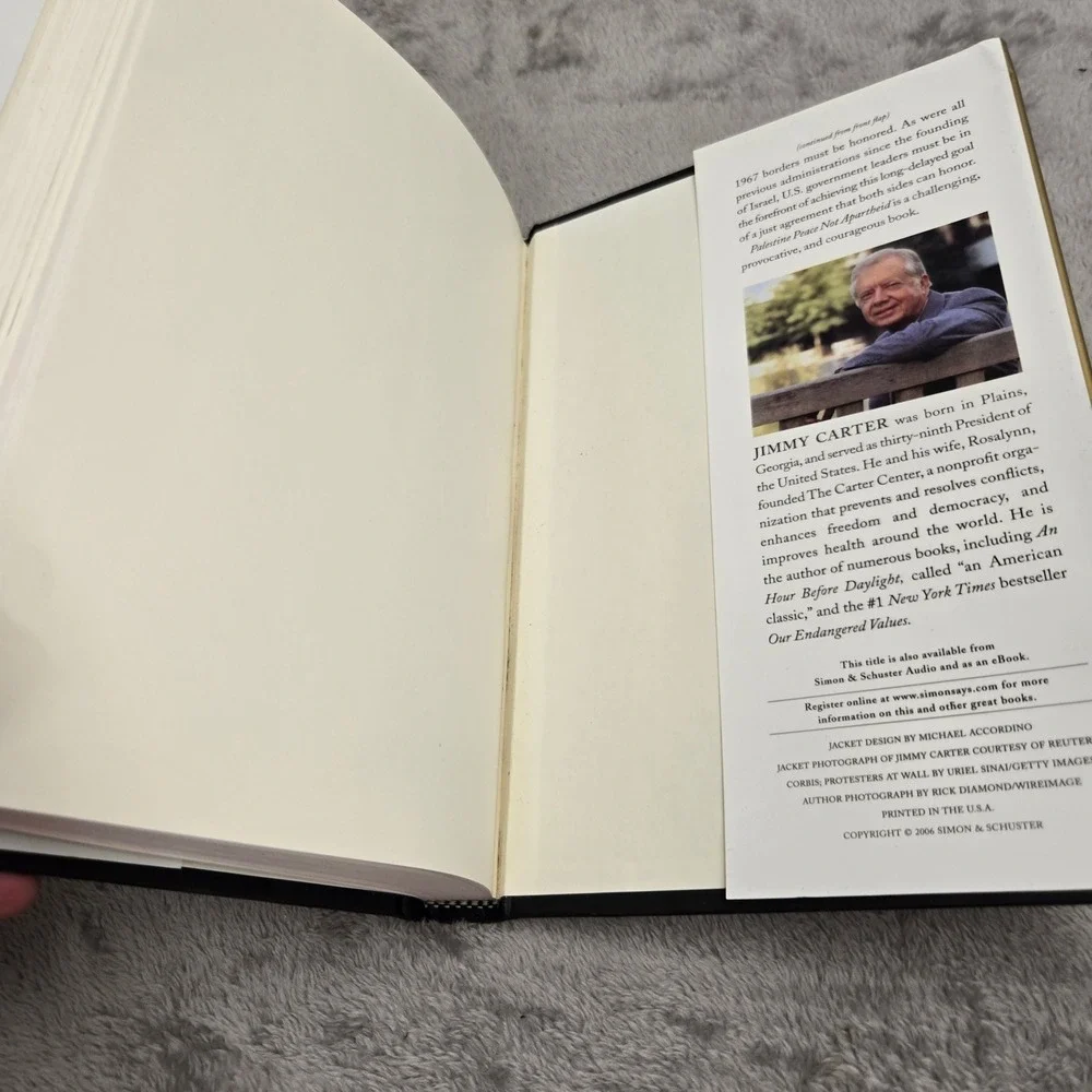 Palestine Peace Not Apartheid Jimmy Carter Hardcover 1st Edition 2006